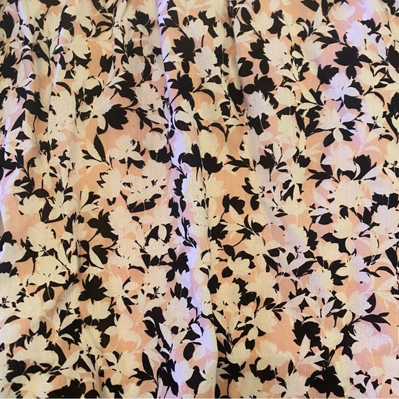 BCBGMaxAzria Linen Blend Pink Black Floral Crisscross Halter Dress - Picture 4 of 12